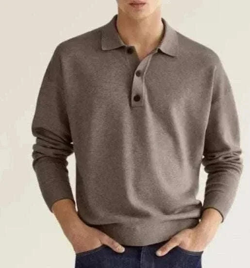 Navy button collar sweater by GolfThing for golf and casual wear