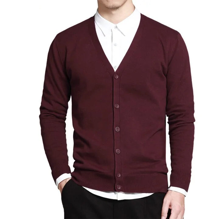 Men's GolfThing Golf Cardigan Sweater - Dark Grey