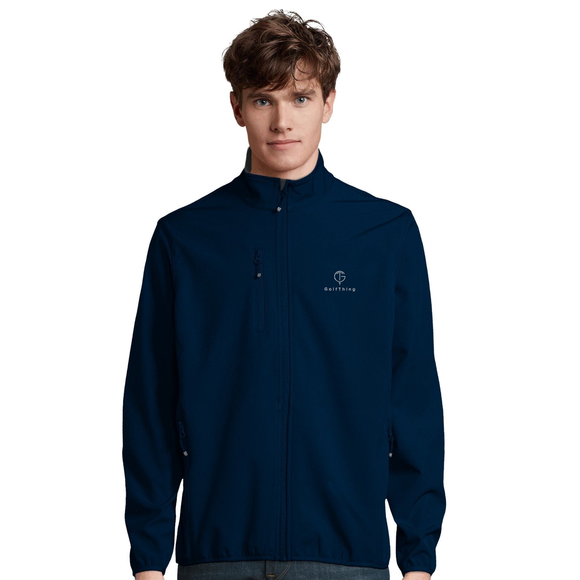 GolfThing Eco-Friendly Golf Jacket Abyss Blue – Sustainable Softshell ...