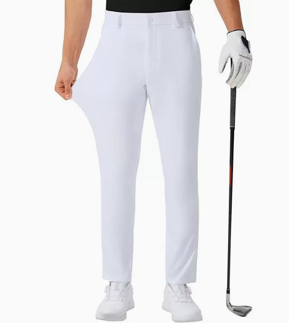 GolfThing Men's Fitted Golf Trousers - 4-Way Stretch & Lightweight