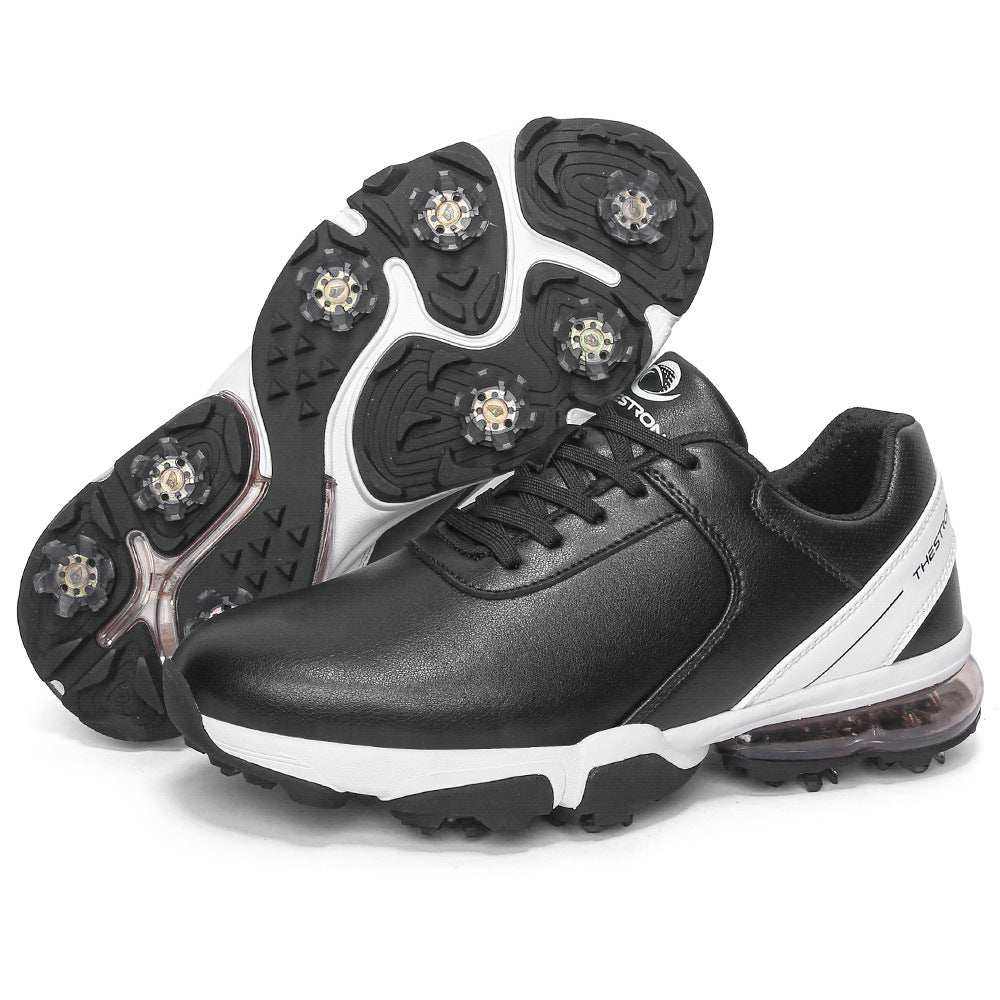 GolfThing waterproof soft spike golf shoes with air cushion and synthetic leather upper