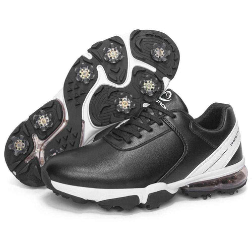 GolfThing waterproof soft spike golf shoes with air cushion and synthetic leather upper