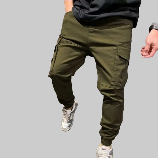 GolfThing cuffed cargo trousers in various colors showcasing athletic comfort and modern style