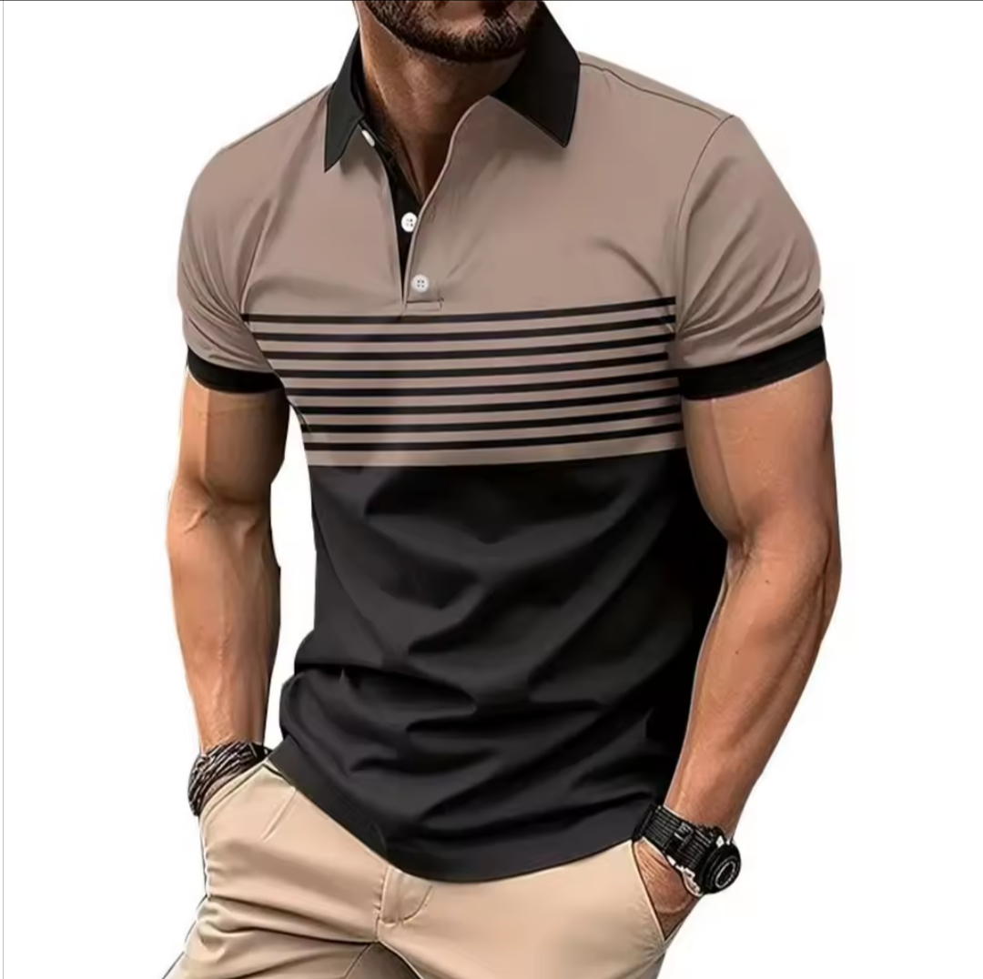 Men's GolfThing stripe moisture-wicking golf polo shirt