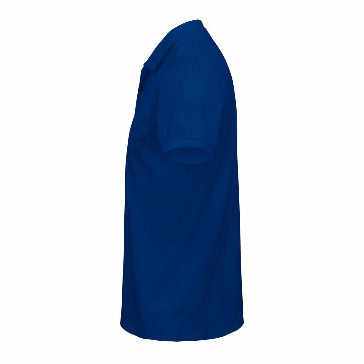 Golf Polo Shirt in solid navy blue cotton, featuring short sleeves, a ribbed collar and a two-button placket.