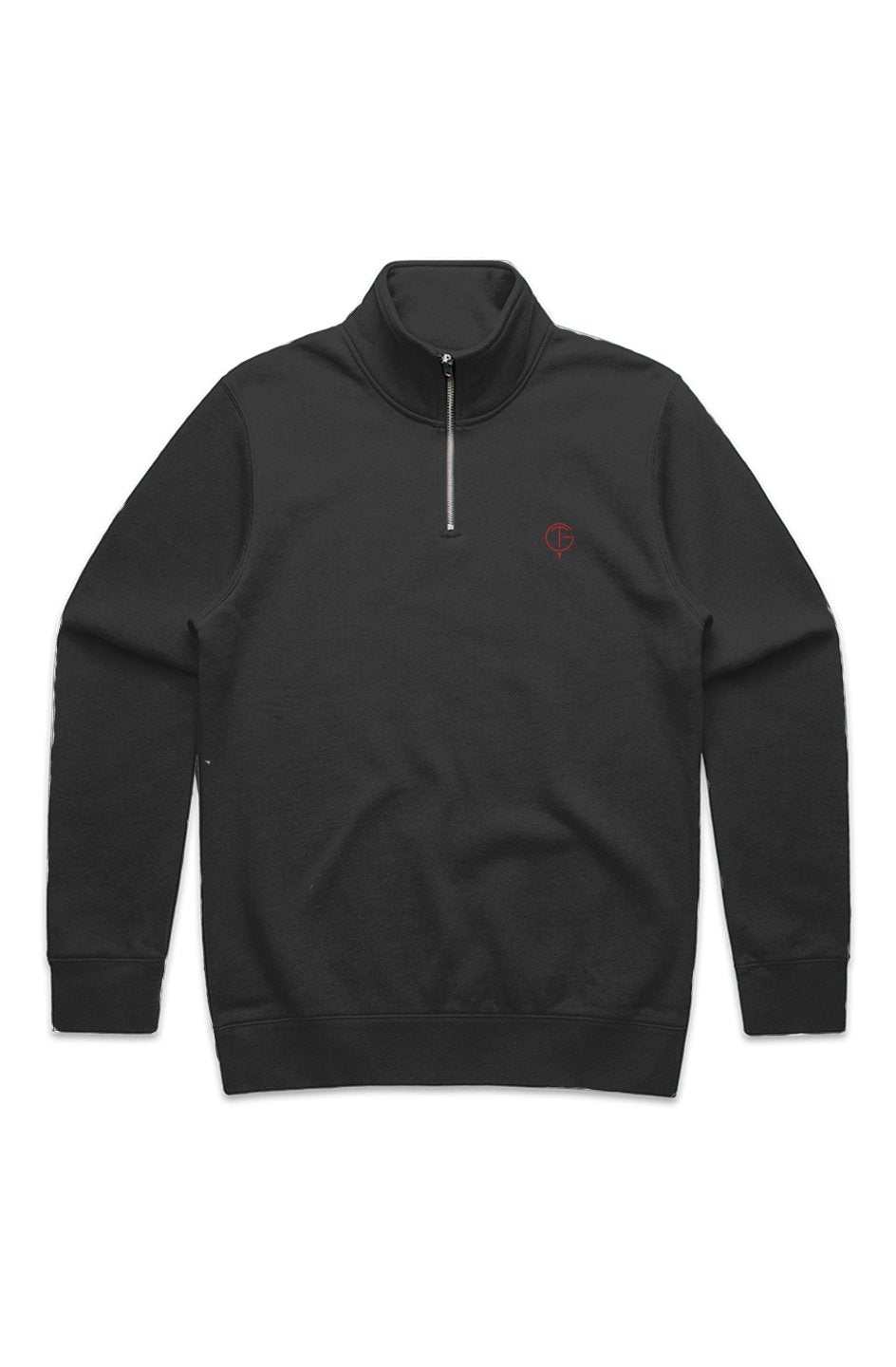GolfThing Links men's half zip golf jumper in grey black red