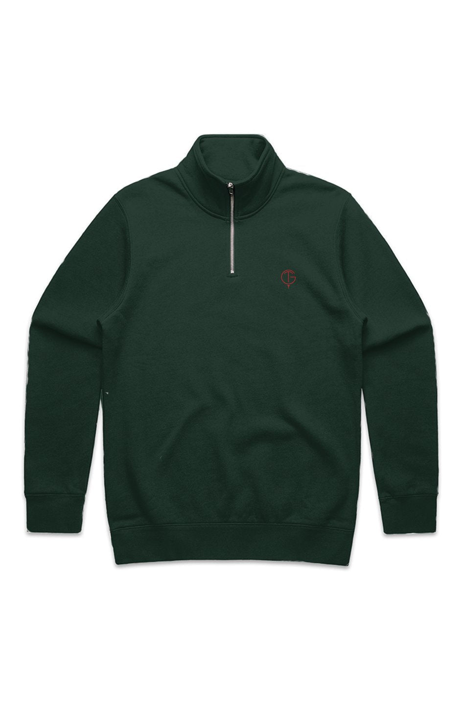 Green GolfThing Links quarter zip golf jumper for men