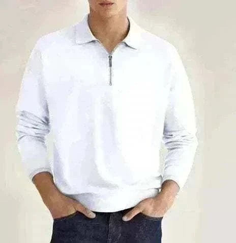 Men's quarter zip golf jumper with moisture-wicking fabric