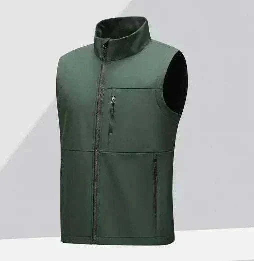 Navy GolfThing soft shell waterproof golf gilet with zip pockets