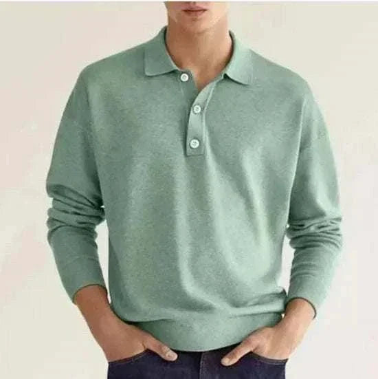Light green GolfThing button collar golf jumper for performance and style