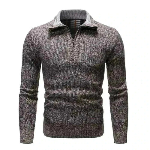 GolfThing Heather Knit quarter-zip sweater in navy blue