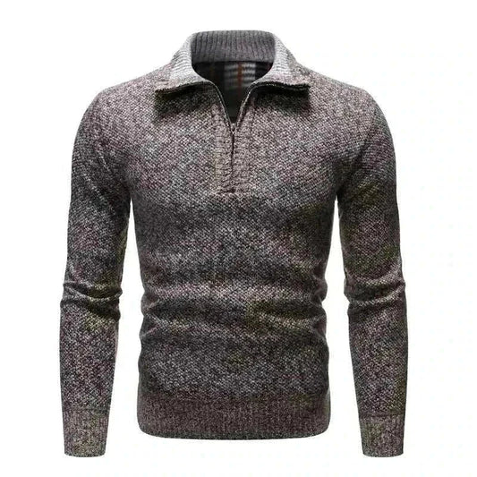 GolfThing Heather Knit quarter-zip sweater in navy blue