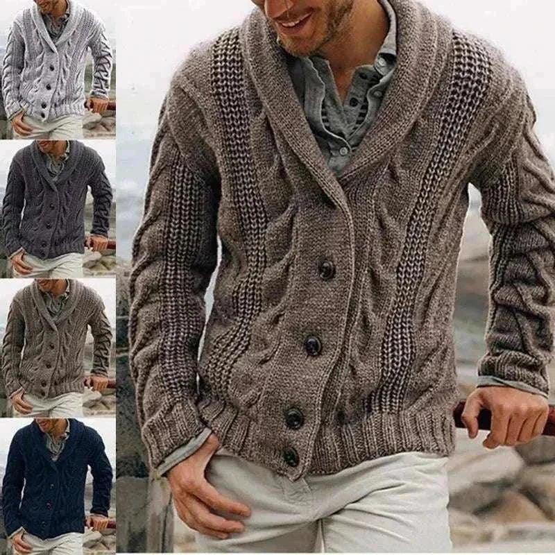 Heritage wool blend GolfThing knit golf cardigan with cable detail