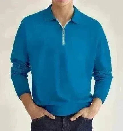 Mens quarter zip golf jumper moisture wicking fabric