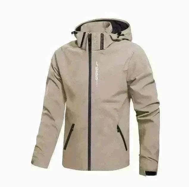 GolfThing men's waterproof golf rain jacket in red with adjustable hood
