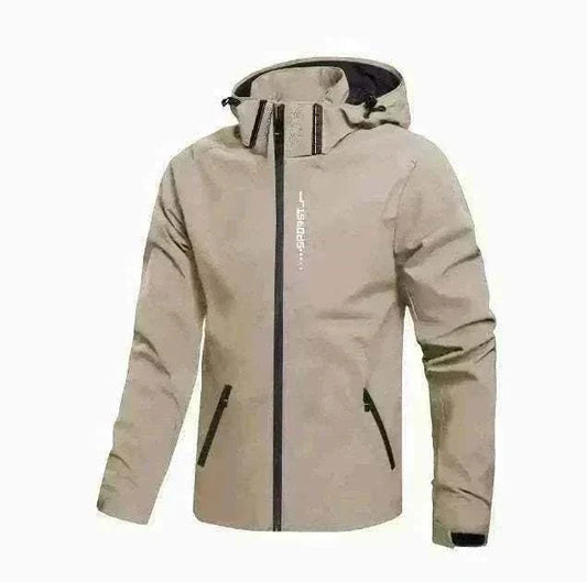 GolfThing men's waterproof golf rain jacket in red with adjustable hood
