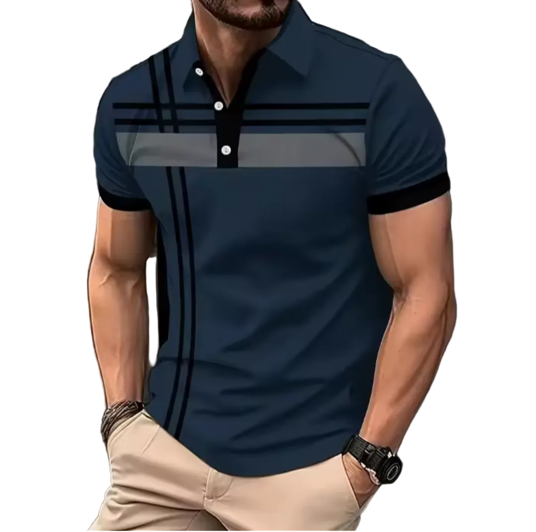 GolfThing patterned polo shirt with geometric grid design