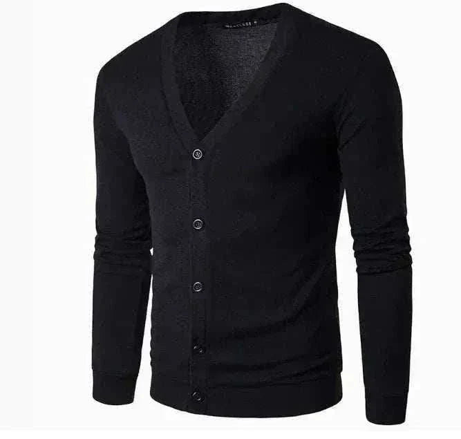 Black GolfThing Signature Knit Golf Cardigan sweater with V-neck and buttons