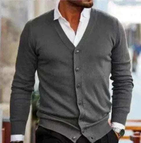 Black GolfThing signature knit golf cardigan sweater with v-neck and buttons