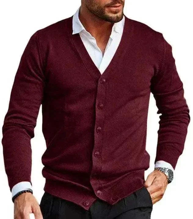 White GolfThing Signature Knit golf cardigan sweater with buttons