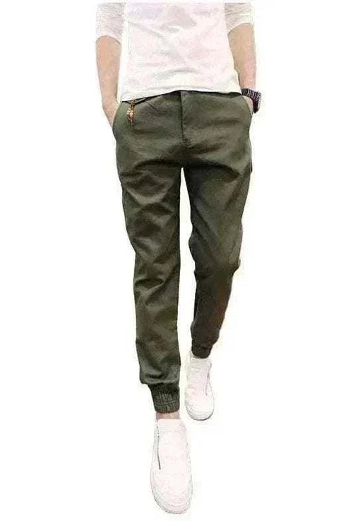 GolfThing soft cotton cuffed golf trousers in classic style