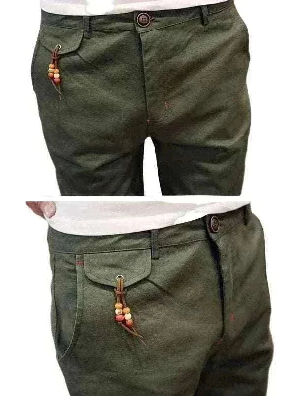 GolfThing soft cotton cuffed golf trousers with pockets