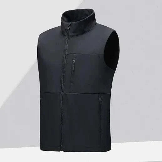 GolfThing black soft shell waterproof golf gilet with high collar