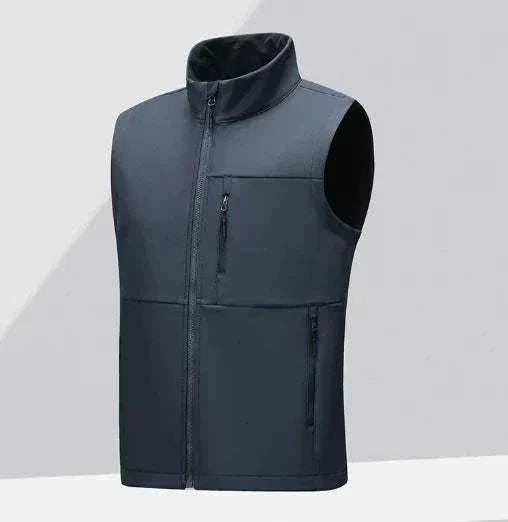 Green GolfThing soft shell waterproof gilet with high collar