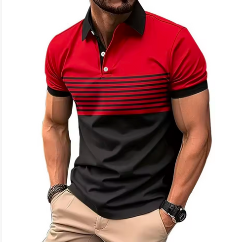GolfThing stripe golf polo shirt with bold horizontal stripes
