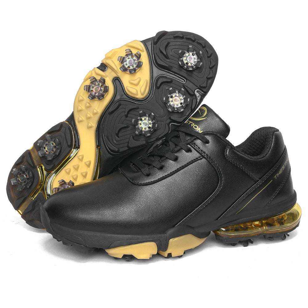 GolfThing waterproof soft spike golf shoes with air cushion and synthetic leather upper