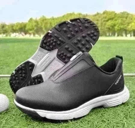 GolfThing Zen Zipper spikeless golf trainers in grey with zipper closure