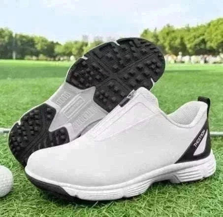 GolfThing Zen Zipper spikeless blue golf shoes with zipper closure