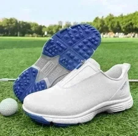 GolfThing Zen Zipper spikeless golf trainers in grey with zipper closure