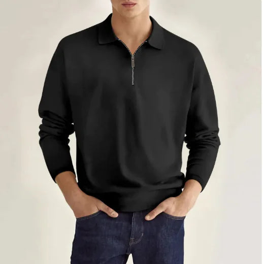 GolfThing Men's Elite Fit Quarter Zip Jumper - Moisture Wicking Apricot