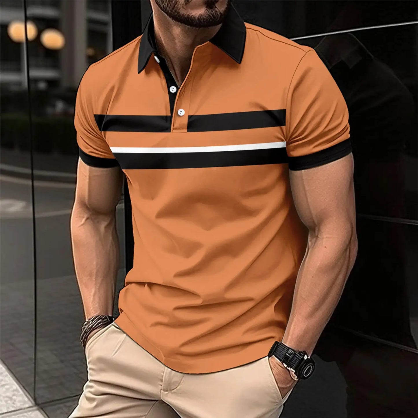 Men's Golf Polo Shirt Pink