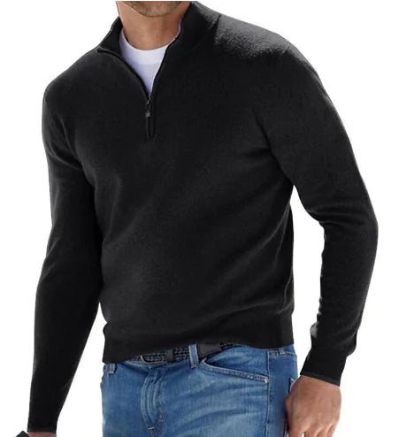 GolfThing Men's Quarter Zip Jumper - Costello Golf Jumper Black