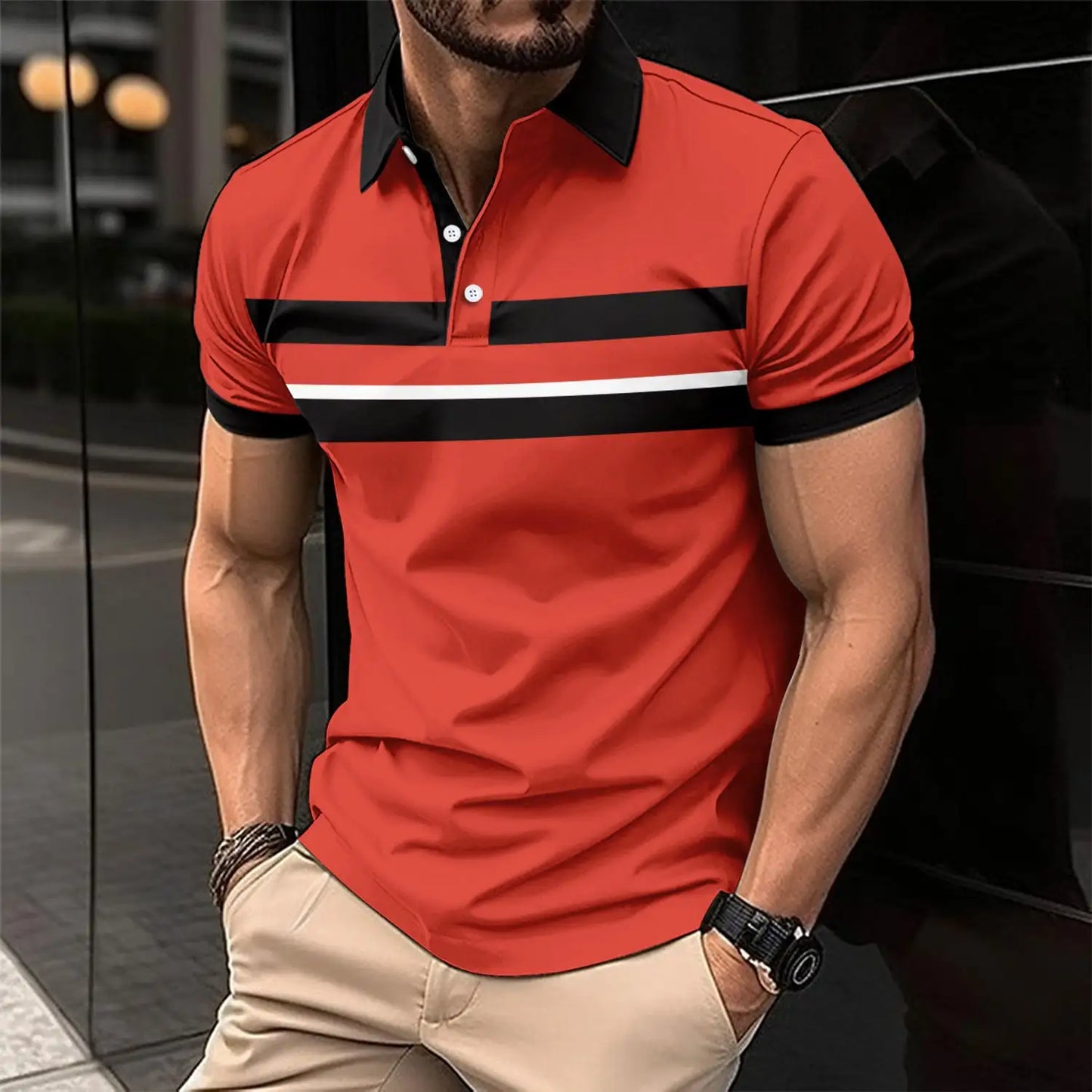 Men's Golf Polo Shirt Pink
