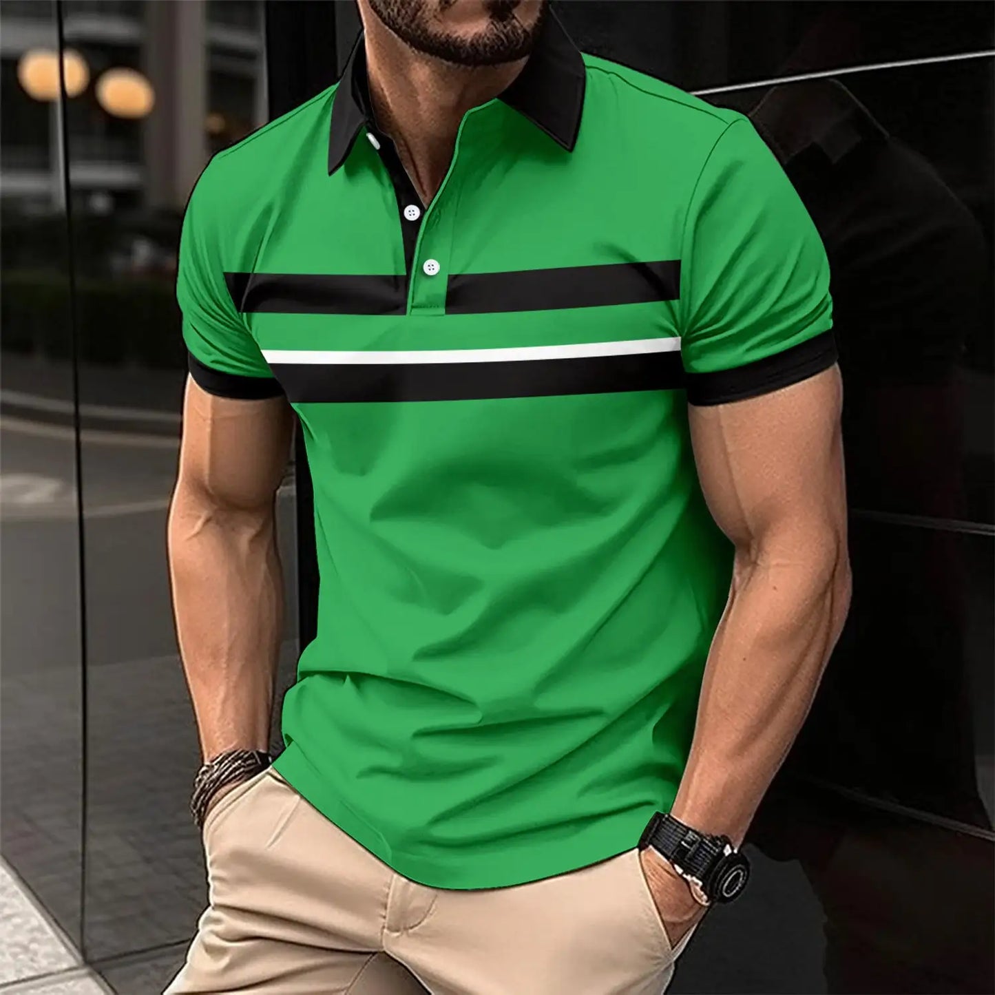 Men's Golf Polo Shirt Pink