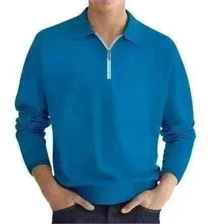 Men's elite fit quarter zip jumper for golf with moisture-wicking fabric
