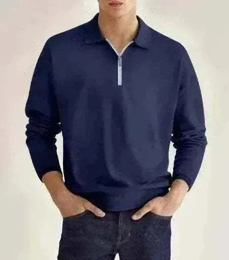 Men's elite fit quarter zip jumper for golf with moisture wicking fabric