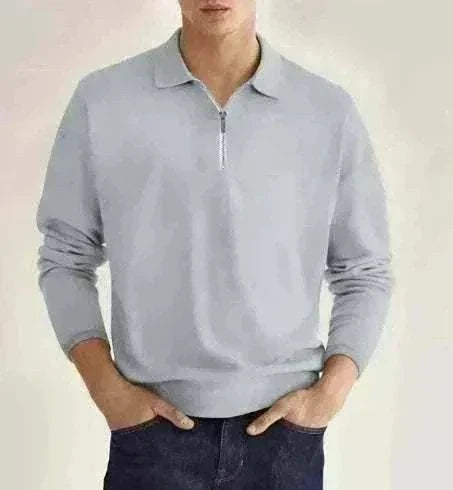 Men's Elite Fit Quarter Zip Jumper in navy blue, moisture-wicking golf pullover