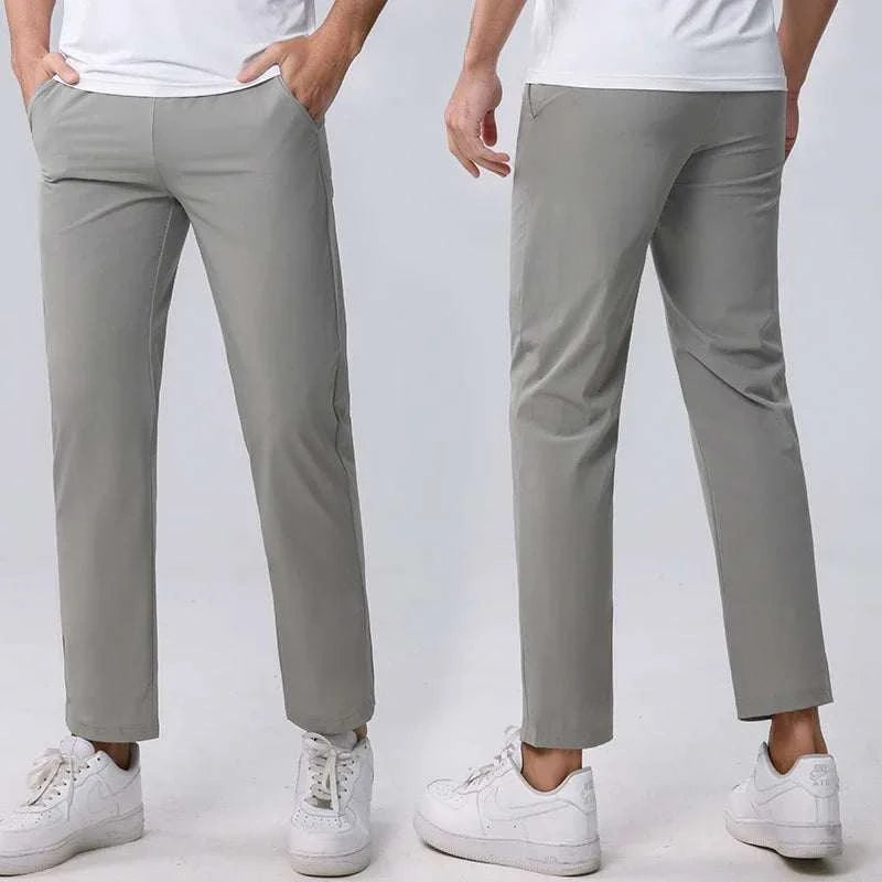 Men's lightweight cooling golf trousers with black belt