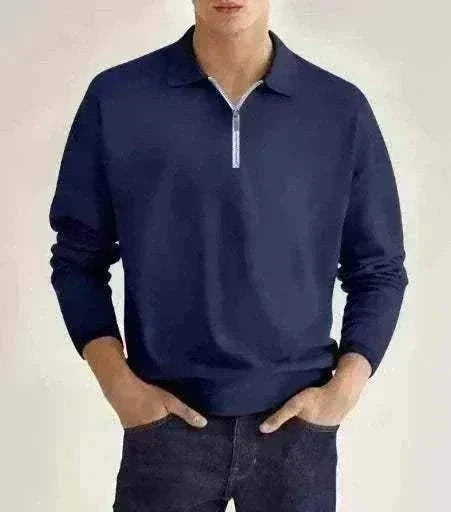 Mens quarter zip golf jumper moisture wicking breathable fabric