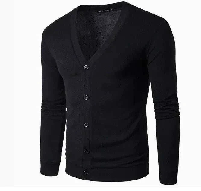 Orange GolfThing signature knit golf cardigan with V-neck and ribbed cuffs
