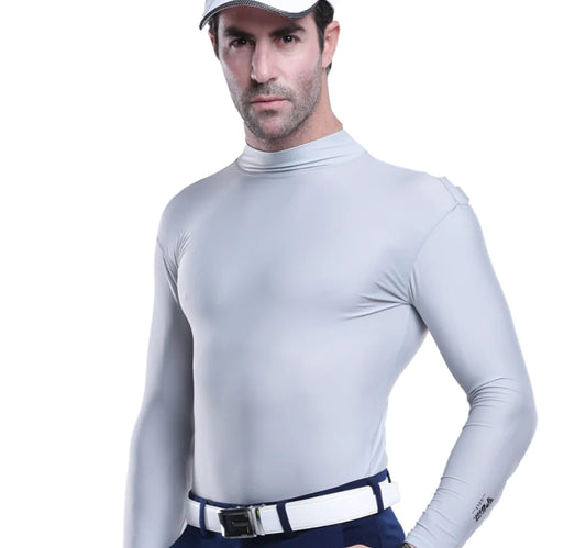 GolfThing Links Long Sleeve Golf T-Shirt Ice Silk Fabric - White