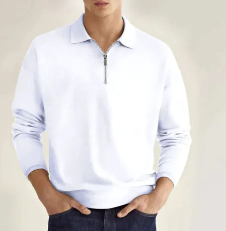 GolfThing Men's Elite Fit Quarter Zip Jumper - Moisture Wicking White