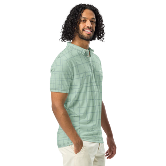 GolfThing Golf Polo Shirt - Striped Light Green