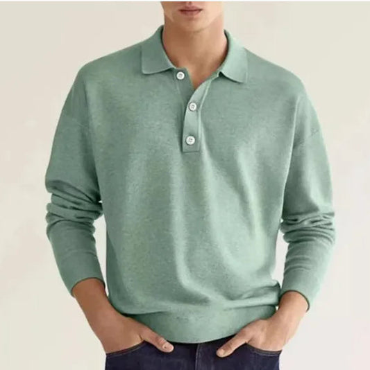 GolfThing Button Collar Sweater - Light Green