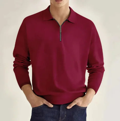 GolfThing Men's Elite Fit Quarter Zip Jumper - Moisture Wicking Apricot