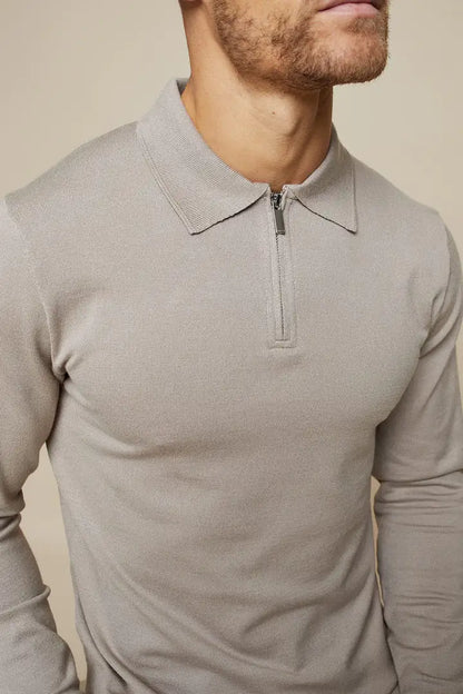 Men's GolfThing Knitted Long Sleeve Polo